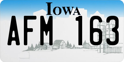 IA license plate AFM163
