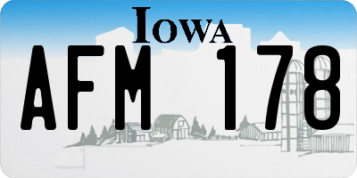 IA license plate AFM178