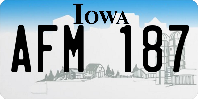 IA license plate AFM187