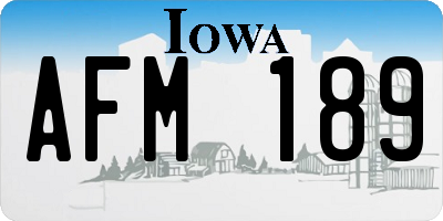 IA license plate AFM189