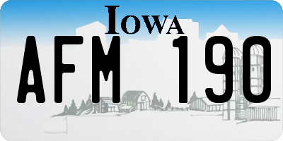 IA license plate AFM190