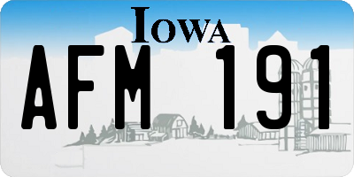 IA license plate AFM191