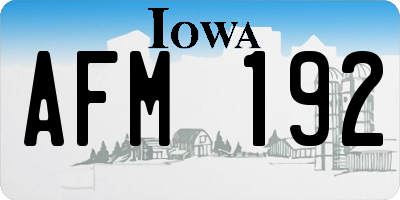 IA license plate AFM192