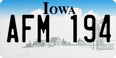IA license plate AFM194