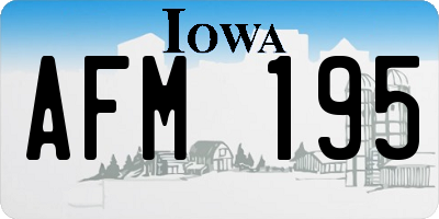IA license plate AFM195