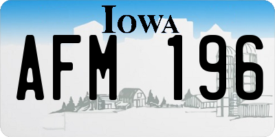 IA license plate AFM196