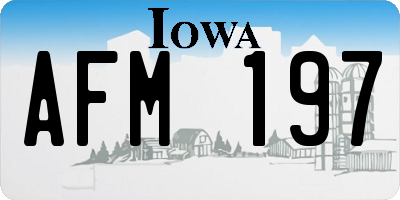 IA license plate AFM197