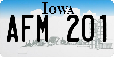 IA license plate AFM201