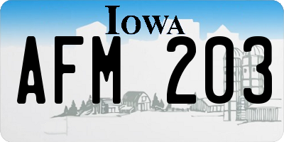 IA license plate AFM203