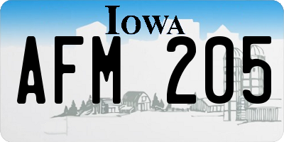 IA license plate AFM205