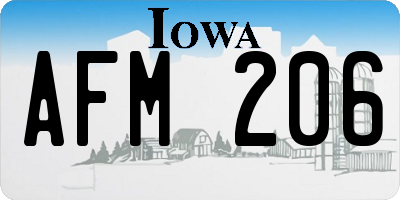 IA license plate AFM206