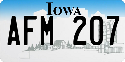 IA license plate AFM207