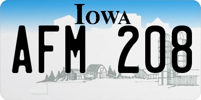 IA license plate AFM208