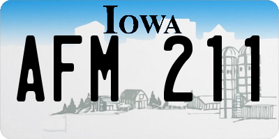 IA license plate AFM211