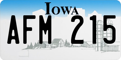 IA license plate AFM215