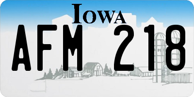 IA license plate AFM218