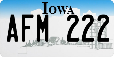 IA license plate AFM222