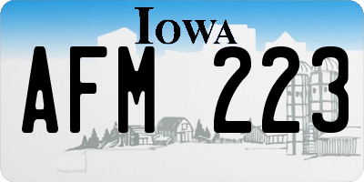 IA license plate AFM223