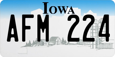 IA license plate AFM224