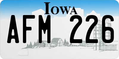 IA license plate AFM226