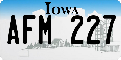 IA license plate AFM227