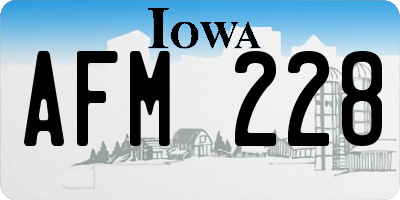 IA license plate AFM228