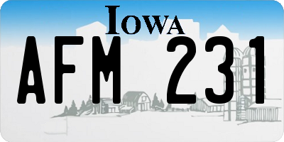 IA license plate AFM231