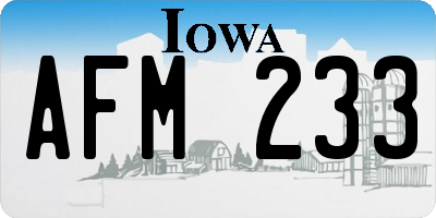 IA license plate AFM233