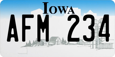 IA license plate AFM234