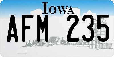 IA license plate AFM235
