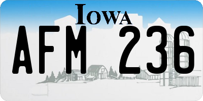 IA license plate AFM236