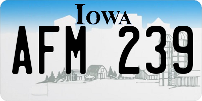IA license plate AFM239