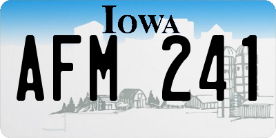 IA license plate AFM241