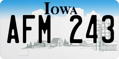IA license plate AFM243