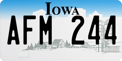 IA license plate AFM244