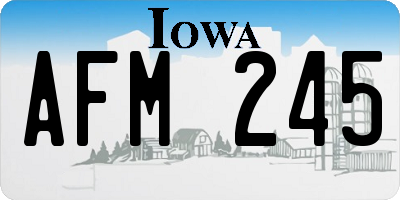 IA license plate AFM245