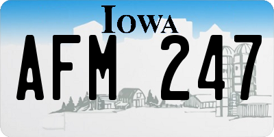 IA license plate AFM247
