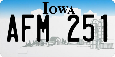 IA license plate AFM251