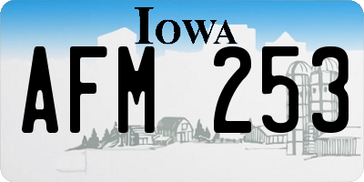 IA license plate AFM253