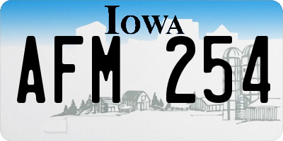 IA license plate AFM254