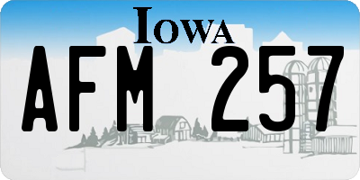 IA license plate AFM257