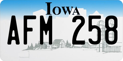 IA license plate AFM258