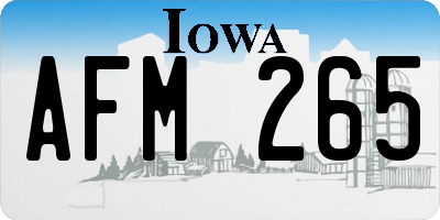 IA license plate AFM265
