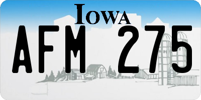 IA license plate AFM275