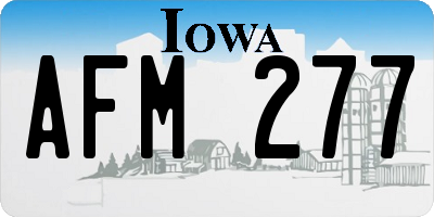 IA license plate AFM277