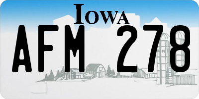 IA license plate AFM278