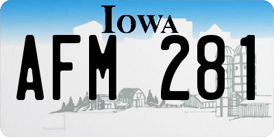 IA license plate AFM281