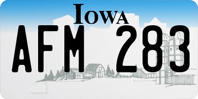 IA license plate AFM283