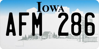IA license plate AFM286