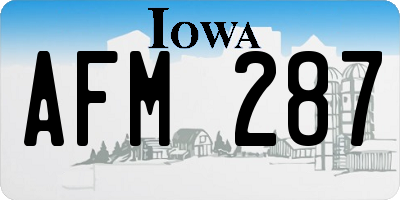 IA license plate AFM287